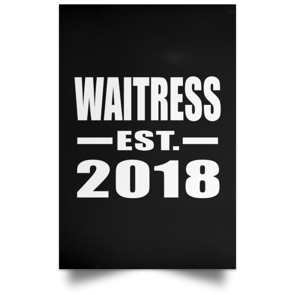 Waitress Established EST. 2018 - Poster Portrait