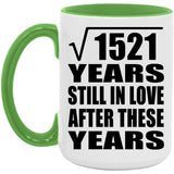 39th Anniversary Square Root of 1521 Years Still In Love - 15oz Accent Mug Green