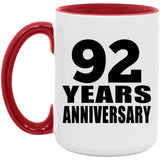 92nd Anniversary 92 Years - 15oz Accent Mug Red