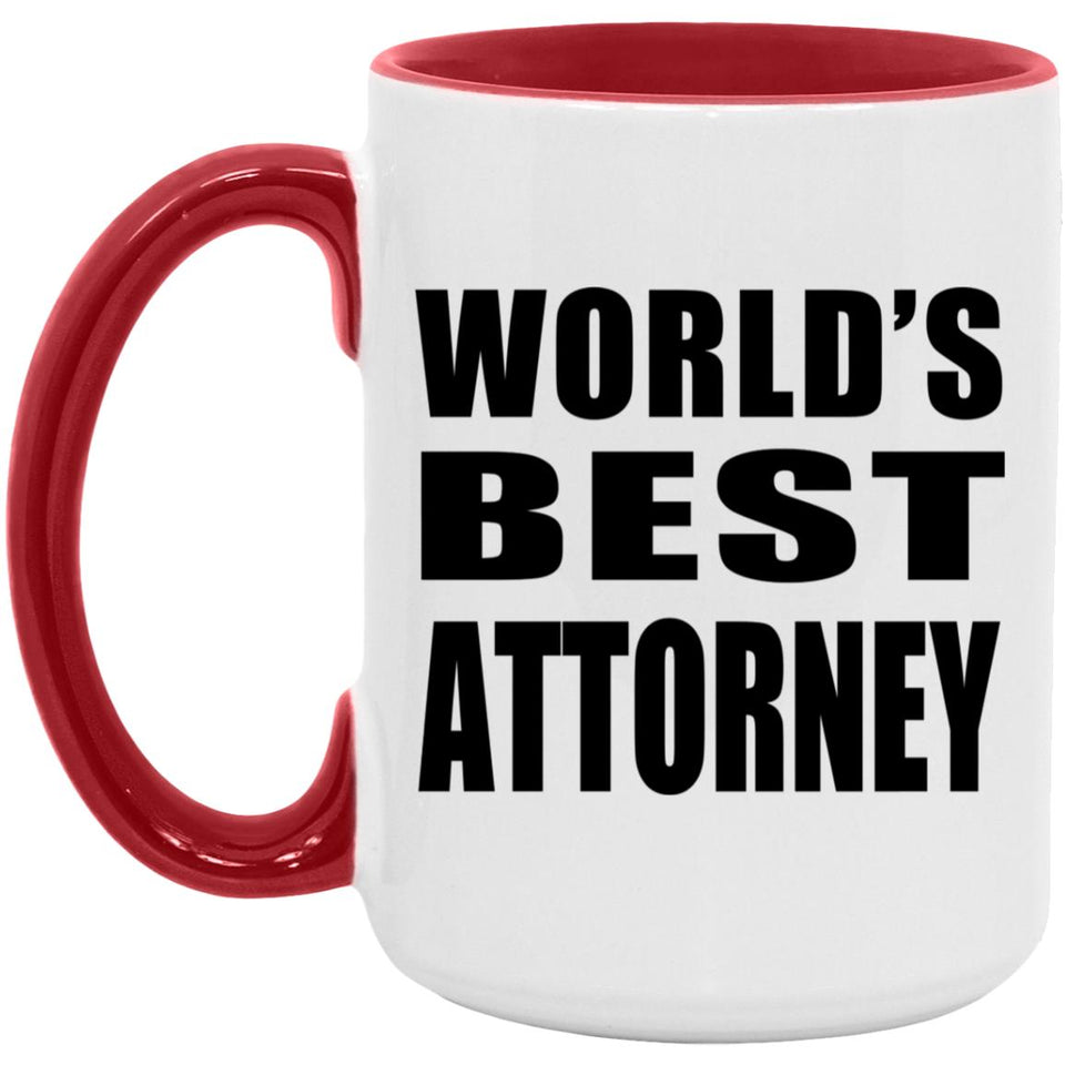 World's Best Attorney - 15oz Accent Mug Red