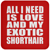 All I Need Is Love And My Exotic Shorthair - Drink Coaster