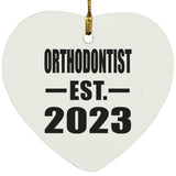 Orthodontist Established EST. 2023 - Heart Ornament