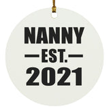 Nanny Established EST. 2021 - Circle Ornament