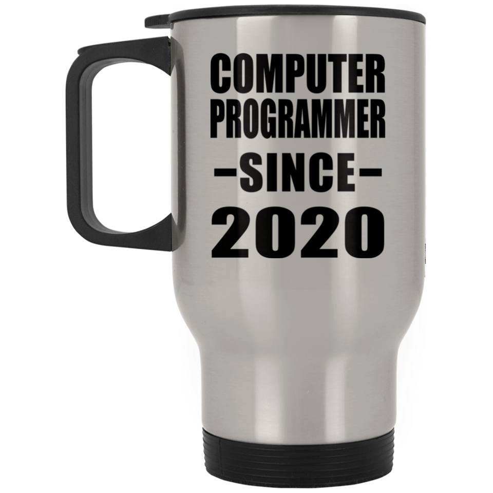 Computer Programmer Since 2020 - Silver Travel Mug
