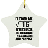 4th Birthday Took Square Root of 16 Years To Awesome - Star Ornament