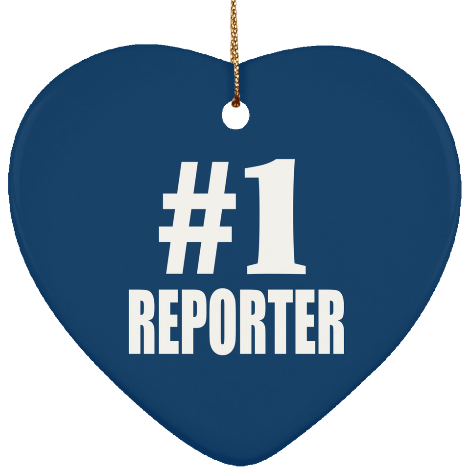 Number One #1 Reporter - Heart Ornament