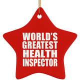 World's Greatest Health Inspector - Star Ornament