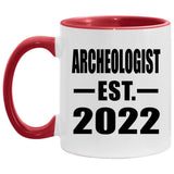 Archeologist Established EST. 2022 - 11oz Accent Mug Red