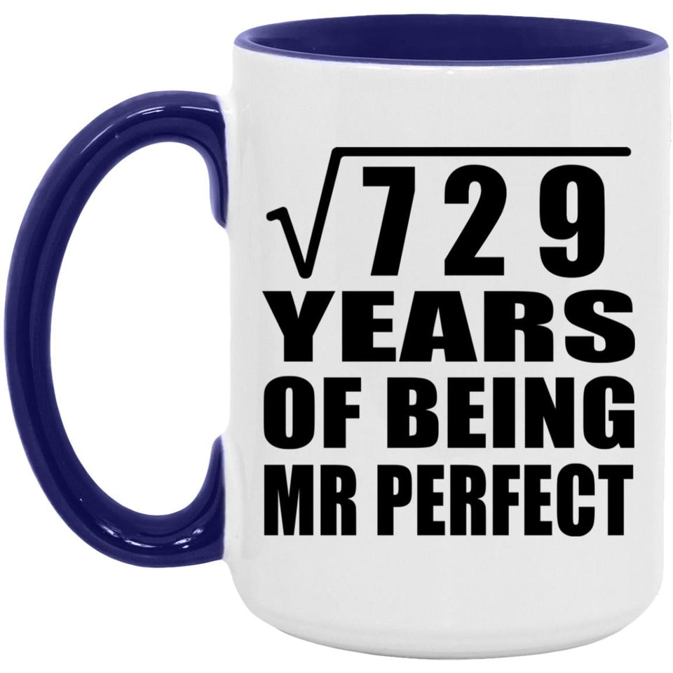 27th Anniversary Square Root of 729 Years of Mr Perfect - 15oz Accent Mug Purple