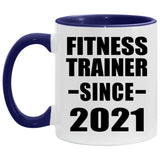 Fitness Trainer Since 2021 - 11oz Accent Mug Purple