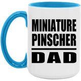 Miniature Pinscher Dad - 15oz Accent Mug Blue