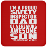 Proud Safety Inspector Dad Of Awesome Son - Drink Coaster