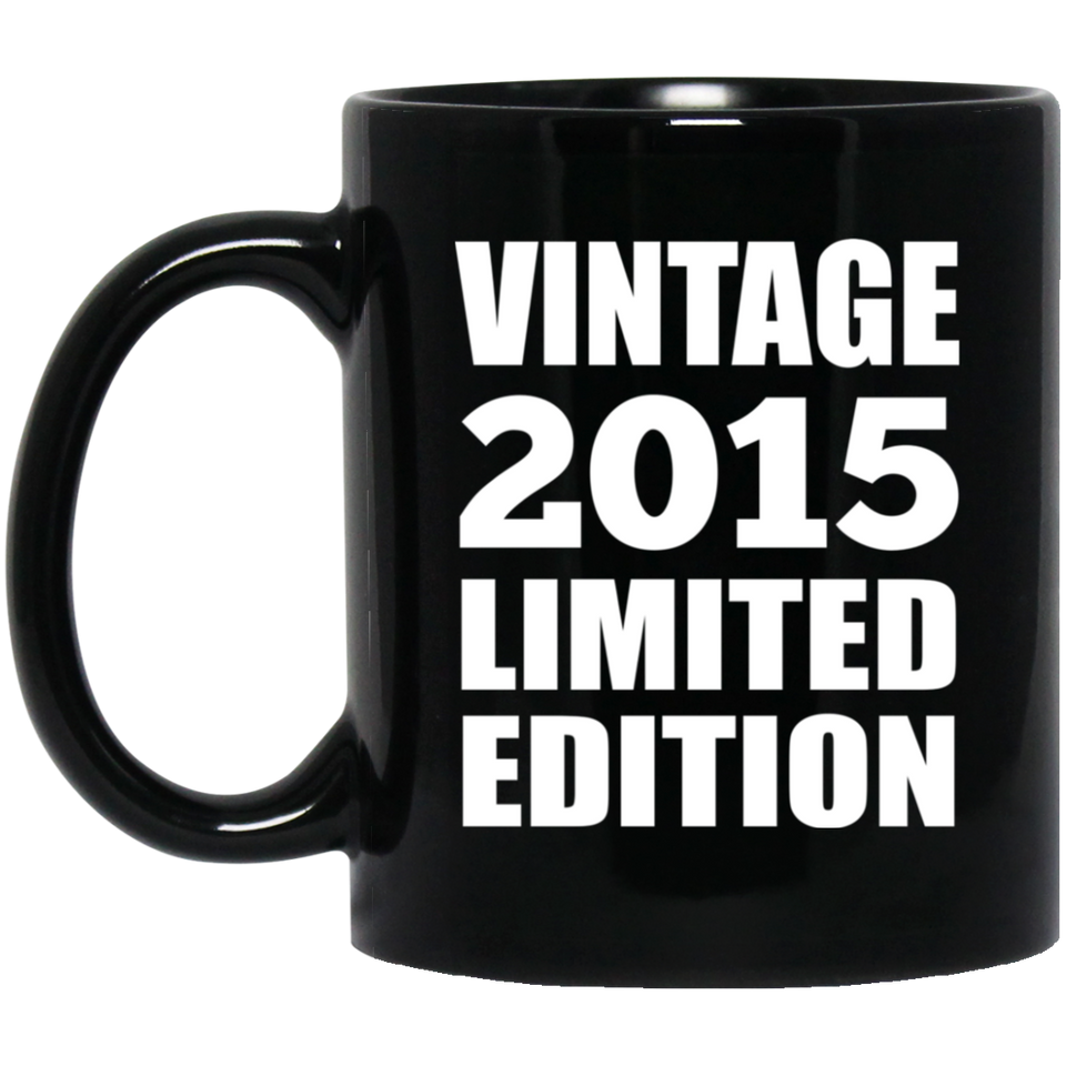 9th Birthday Vintage 2015 Limited Edition - 11oz Coffee Mug Black