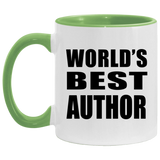 World's Best Author - 11oz Accent Mug Green