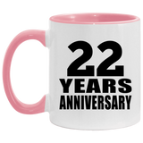 22nd Anniversary 22 Years - 11oz Accent Mug Pink