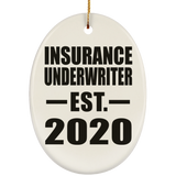 Insurance Underwriter Established EST. 2020 - Oval Ornament