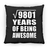 99th Birthday Square Root of 9801 Years of Being Awesome - Throw Pillow Black