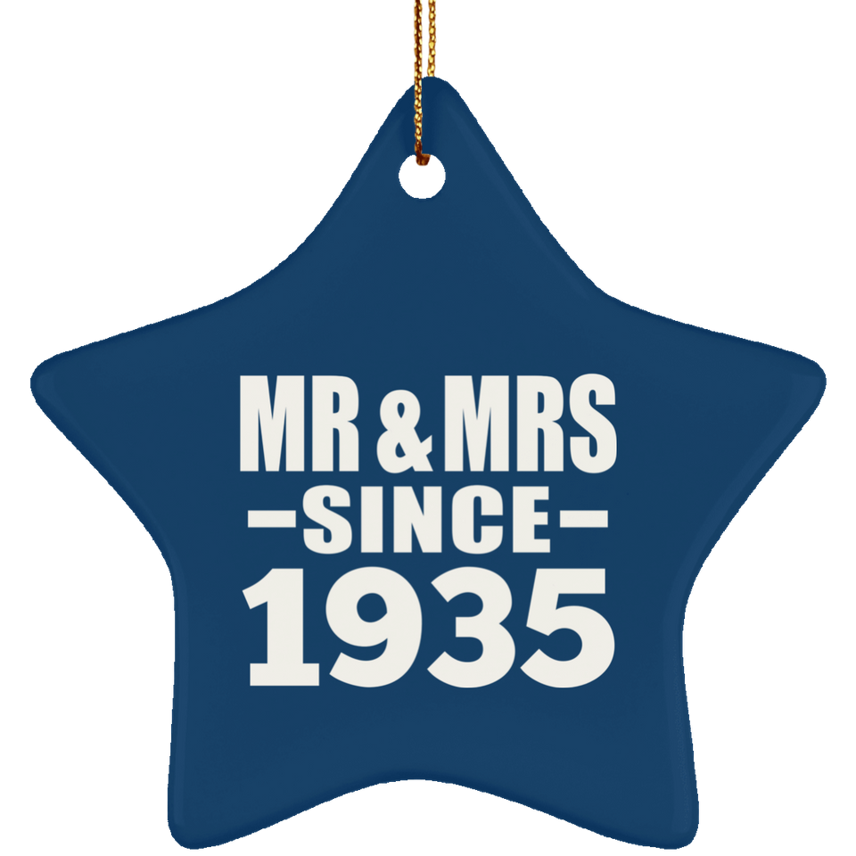 89th Anniversary Mr & Mrs Since 1935 - Star Ornament