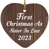 First Christmas As Sister In Law 2023 - Heart Ornament D