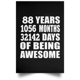 88th Birthday 88 Years 1056 Months 32142 Days Of Awesome - Poster Portrait