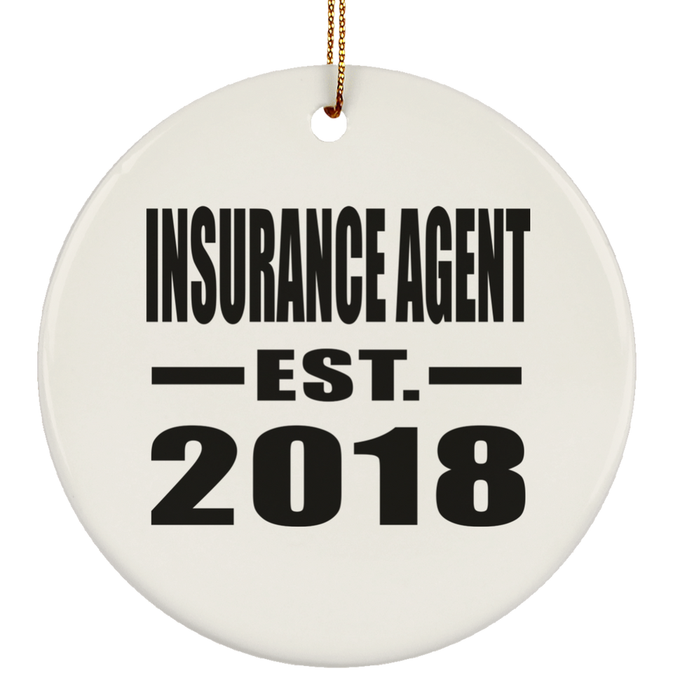 Insurance Agent Established EST. 2018 - Circle Ornament