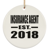 Insurance Agent Established EST. 2018 - Circle Ornament