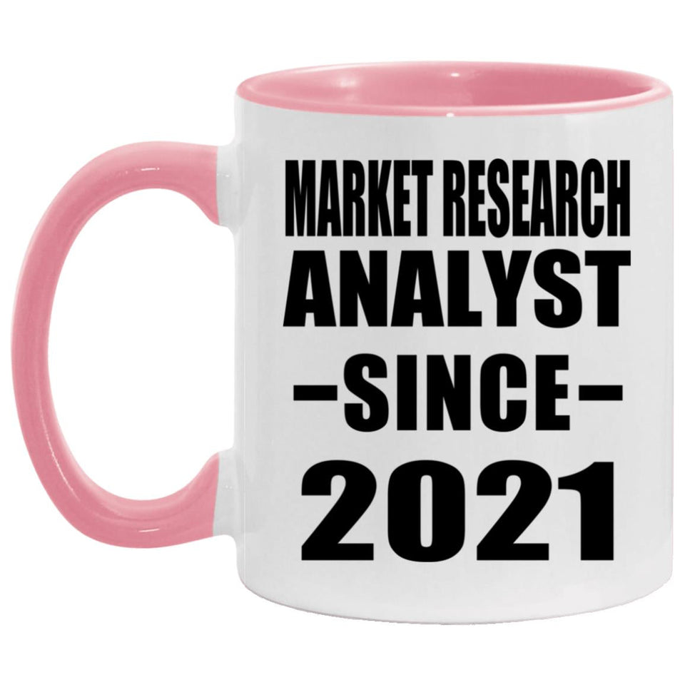 Market Research Analyst Since 2021 - 11oz Accent Mug Pink