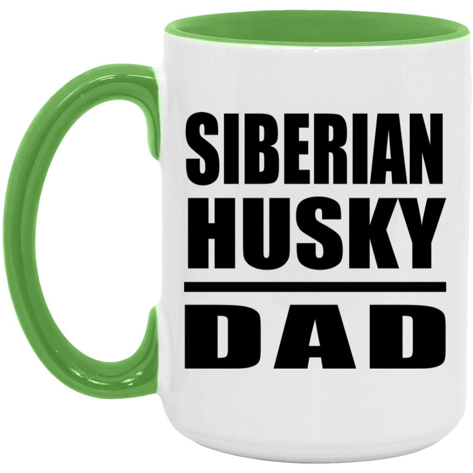 Siberian Husky Dad - 15oz Accent Mug Green