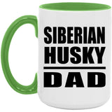 Siberian Husky Dad - 15oz Accent Mug Green