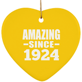100th Birthday Amazing Since 1924 - Heart Ornament