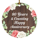 Happy 90th Anniversary 90 Years & Counting - Circle Ornament A
