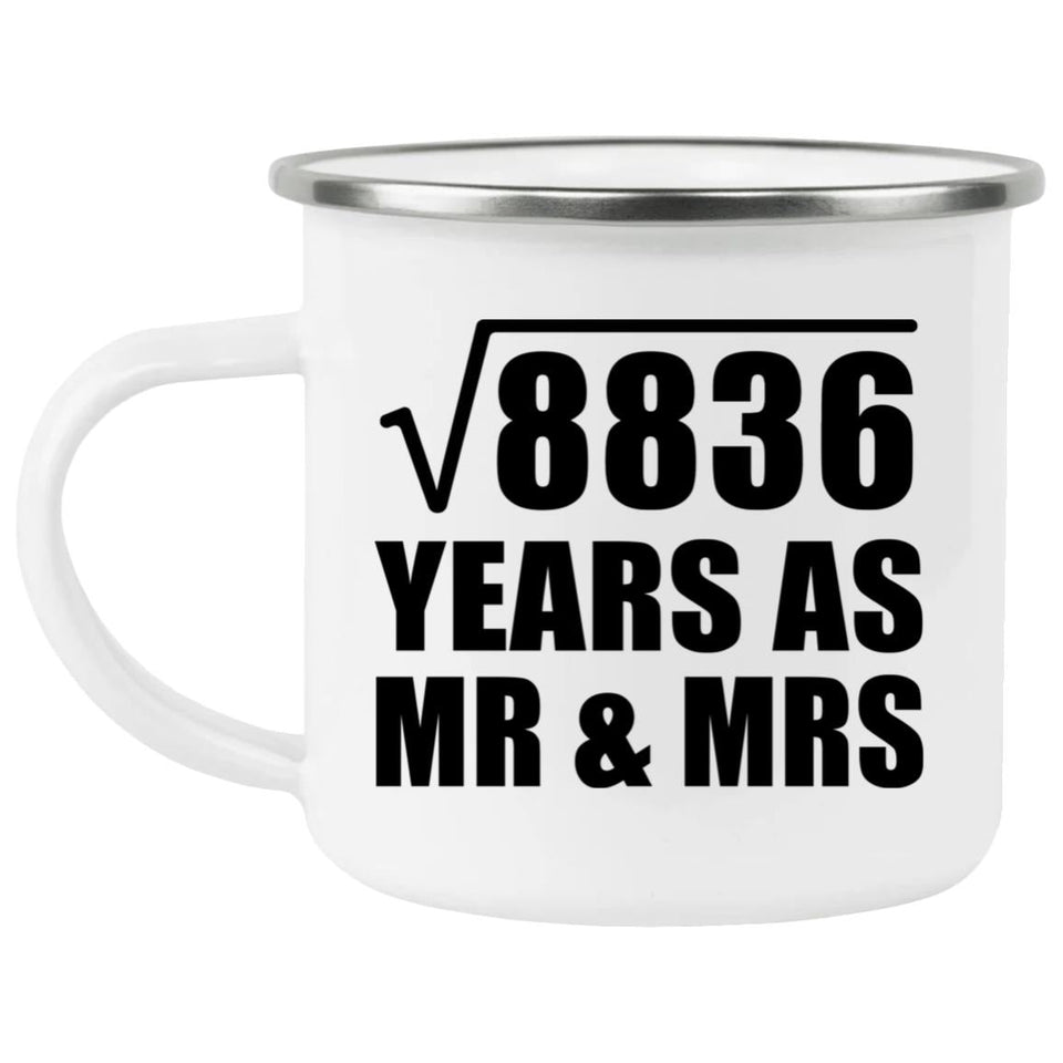 94th Anniversary Square Root of 8836 Years As Mr & Mrs - 12oz Camping Mug