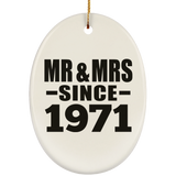 53rd Anniversary Mr & Mrs Since 1971 - Oval Ornament