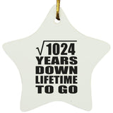 32nd Anniversary Square Root of 1024 Years Lifetime To Go - Star Ornament