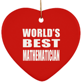 World's Best Mathematician - Heart Ornament