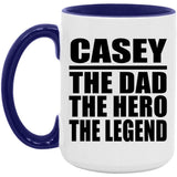 Casey The Dad The Hero The Legend - 15oz Accent Mug Purple