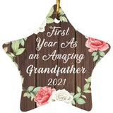First Year As An Amazing Grandfather 2021 - Star Ornament A