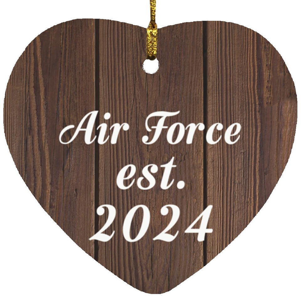 Air Force Established Est. 2024 - Heart Ornament D