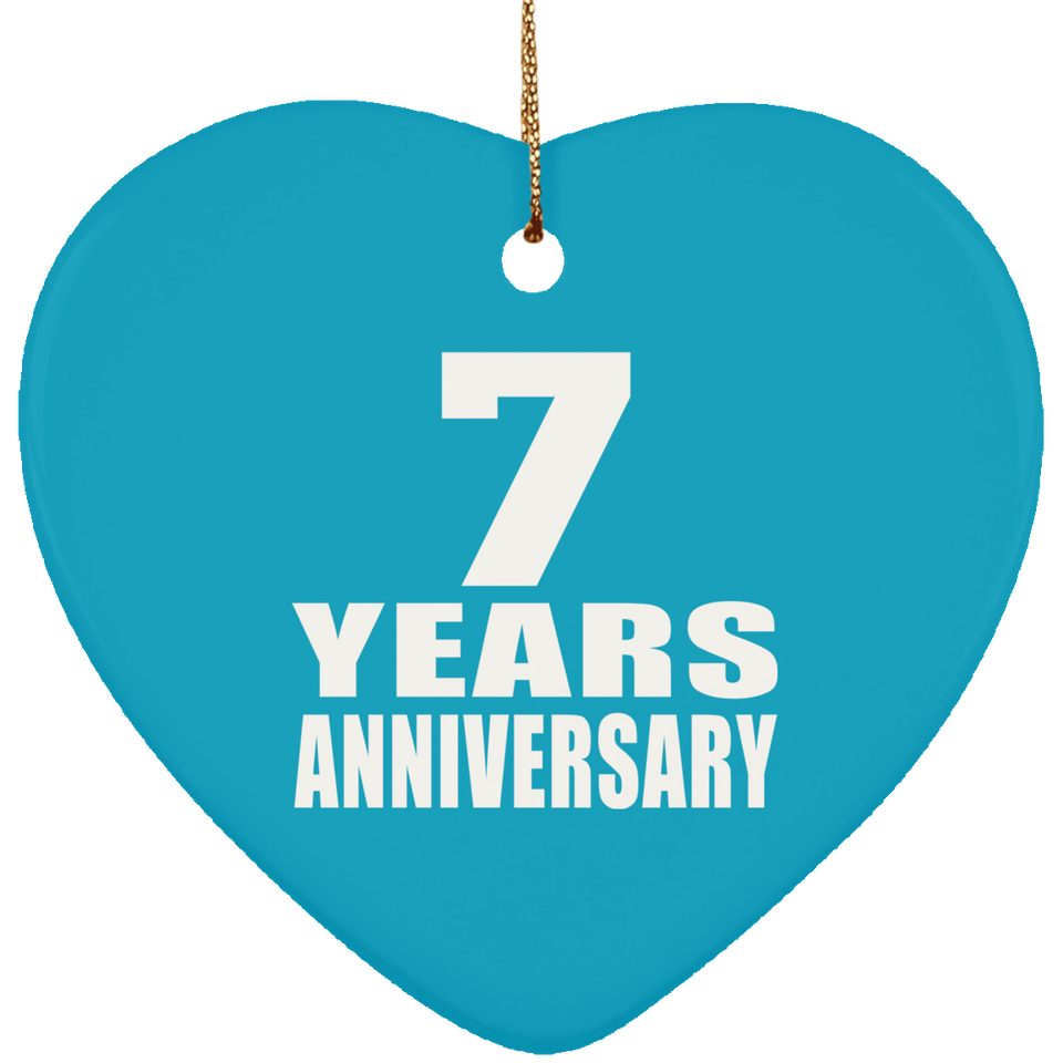 7th Anniversary 7 Years - Heart Ornament