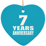 7th Anniversary 7 Years - Heart Ornament