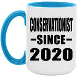 Conservationist Since 2020 - 15oz Accent Mug Blue