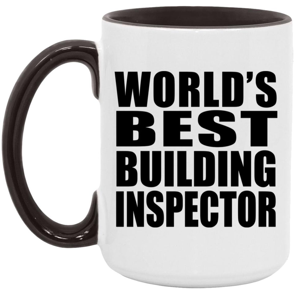 World's Best Building Inspector - 15oz Accent Mug Black