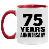 75th Anniversary 75 Years - 11oz Accent Mug Red