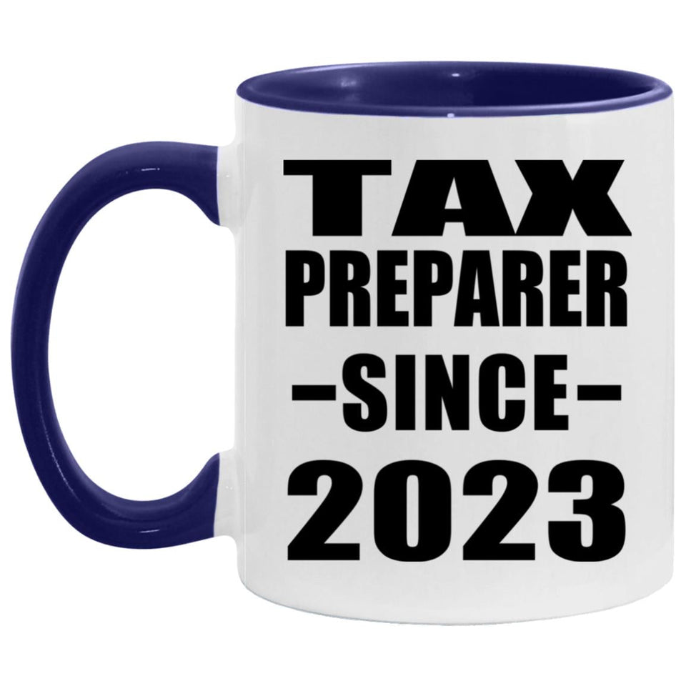 Tax Preparer Since 2023 - 11oz Accent Mug Purple