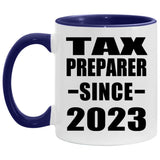 Tax Preparer Since 2023 - 11oz Accent Mug Purple