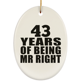 43rd Anniversary 43 Years Of Being Mr Right - Oval Ornament