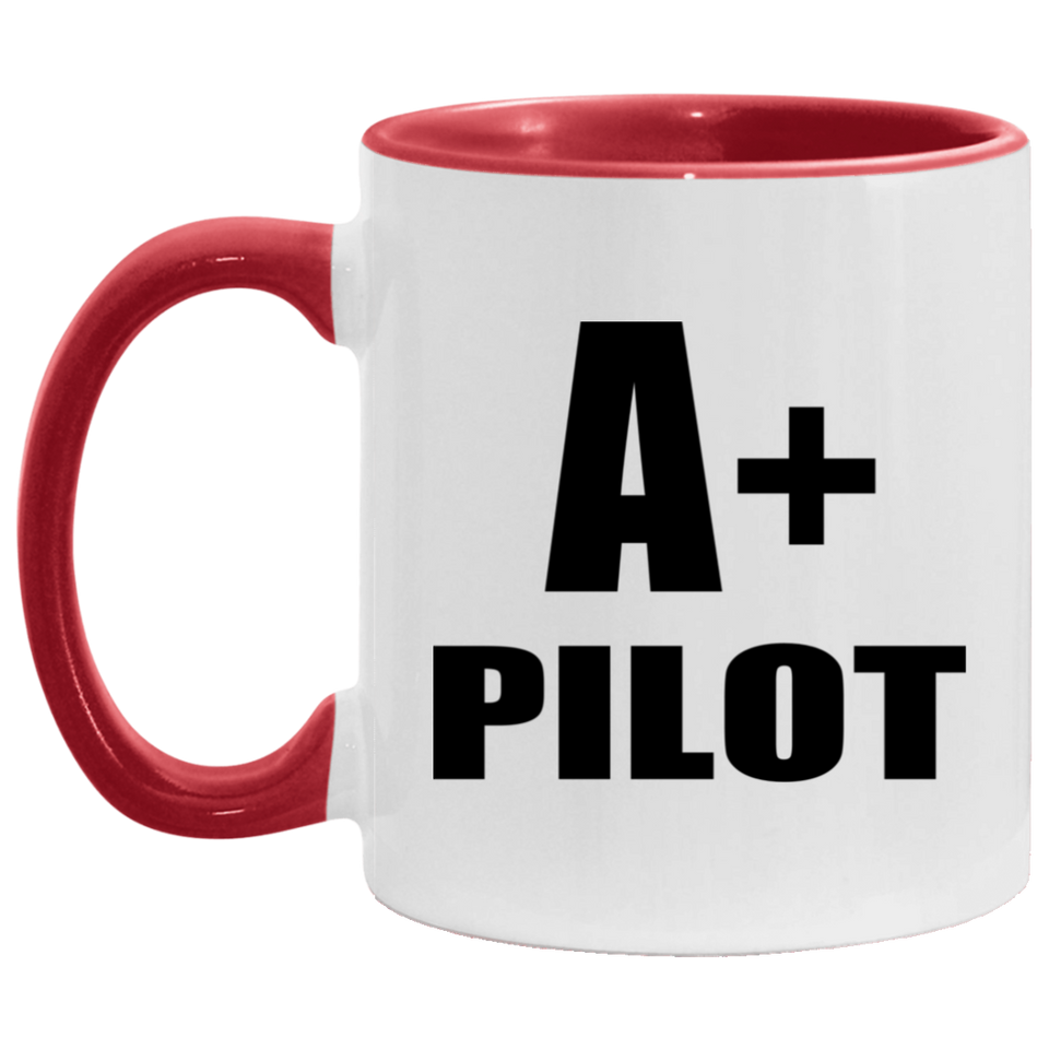 A+ Pilot - 11oz Accent Mug Red