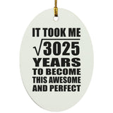 55th Birthday Took Square Root of 3025 Years To Awesome - Oval Ornament
