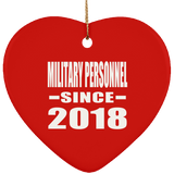 Military Personnel Since 2018 - Heart Ornament
