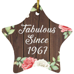 57th Birthday Fabulous Since 1967 - Star Ornament A